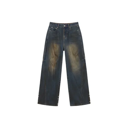 EPTISON WOMAN Джинсы Женские Винтажный Деним Синий