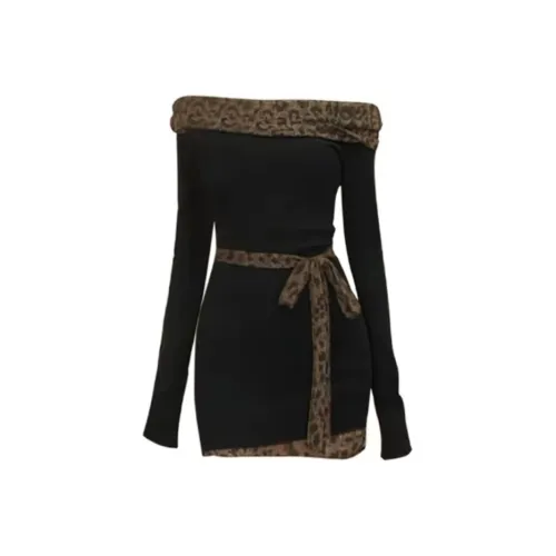 IQC Длинное платье с длинным рукавом женское черное