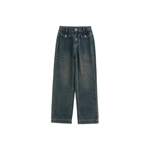 Weixi Винтажные синие женские джинсы