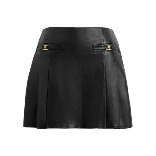 COACH FW23 Кожаные короткие юбки Женские Черный