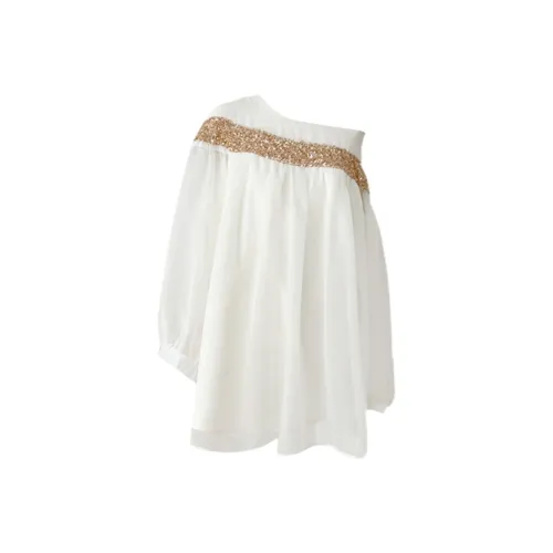 SECFLY OFFICIAL Длинное платье с длинными рукавами женское цвет экрю