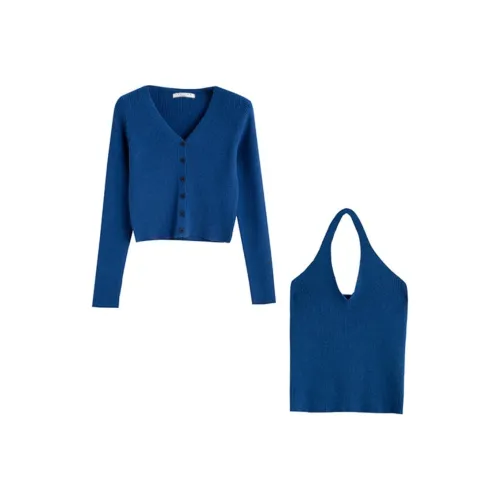 Tonlion Повседневный костюм женский винтажный синий