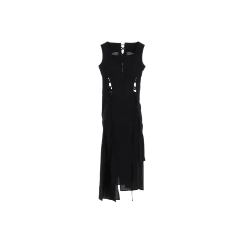 Yohji Yamamoto Черные Женские Платья без Рукавов