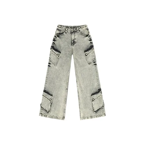 SMFK Джинсы Женские Белые Снежинка