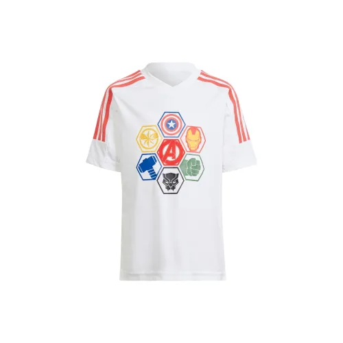Adidas x MANWEI LIANMINGKUAN Футболка Marvel Avengers Футболка Белый Светло-Красный Детская