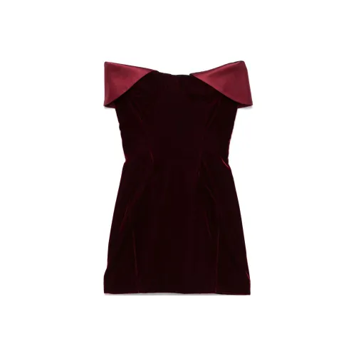 Mugler Без рукавов Платье Женское Бордовый Красный