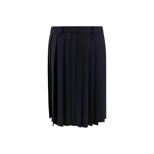 MIU MIU SS24 Повседневная длинная юбка женская морского синего цвета