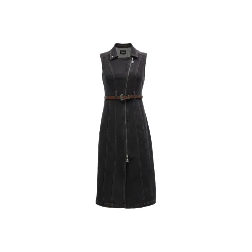 ONLY Без рукавов Платье Женское Темно-джинсово-серое