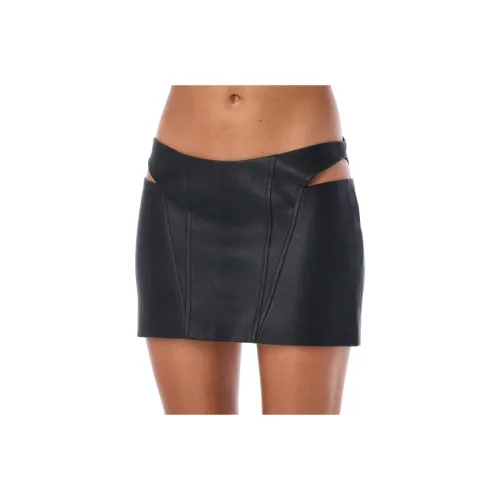 Misbhv Черная женская кожаная короткая юбка