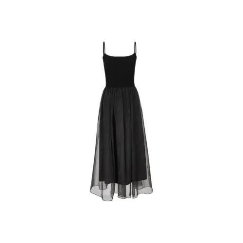 ZHIZHI SS24 Slip Платье Женское Темно-черное