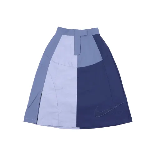 NIKE Серый Сланцевый Синий Женские Повседневные Длинные Юбки