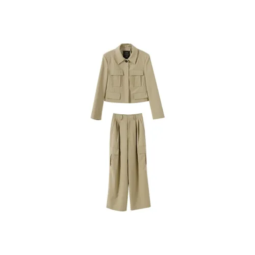 YUMOMO STAR Повседневный костюм женский хаки зеленый