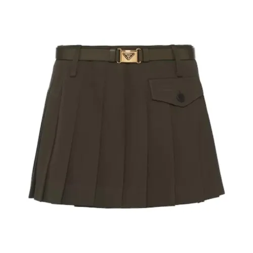 PRADA Повседневные короткие юбки Женские Зеленый