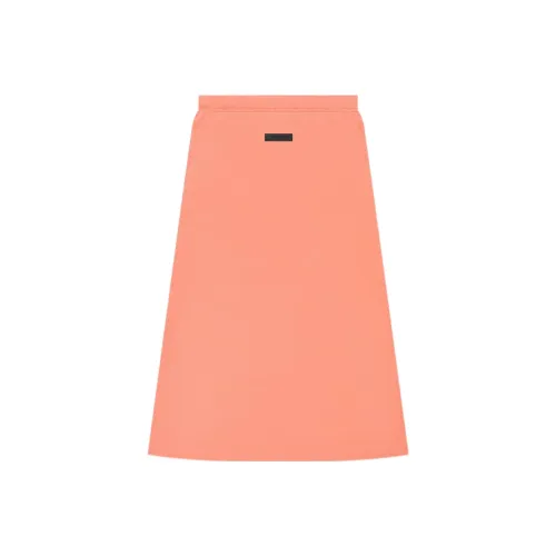 Fear of God Essentials Кораллово-красные Женские Повседневные Длинные Юбки