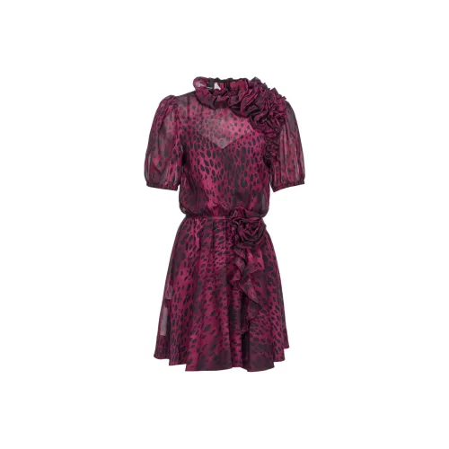 PINKO SS24 Короткое платье с короткими рукавами женское фуксия