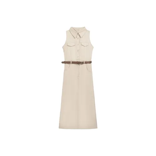 ZUKIZUKI Без рукавов Платье Женское Абрикосовое