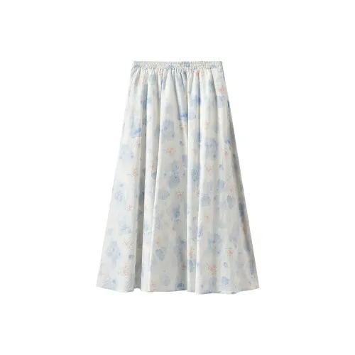 Inman Cute Sweet And Cute Ambient Exquisite Premium Elegance Treasure Luxury Casual Long Skirt Women's Sky Blue 