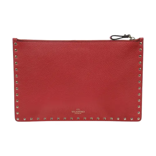 Valentino Rockstud Кожаный клатч женский красный