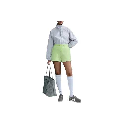 nike Sportswear Phoenix Fleece Повседневные шорты Женские Свет Жидкость Желтый зеленый Canvas