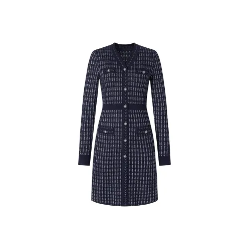 JZ. ANNAKRO Длинное платье с длинными рукавами женское цветочный черный