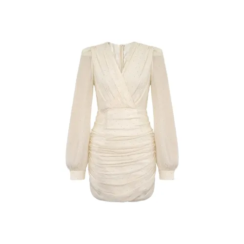 ARIADNAW STUDIO Длинное платье с длинными рукавами женское желтое