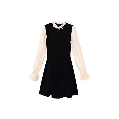 PLANE DRIFT Длинное платье с длинным рукавом женское черное