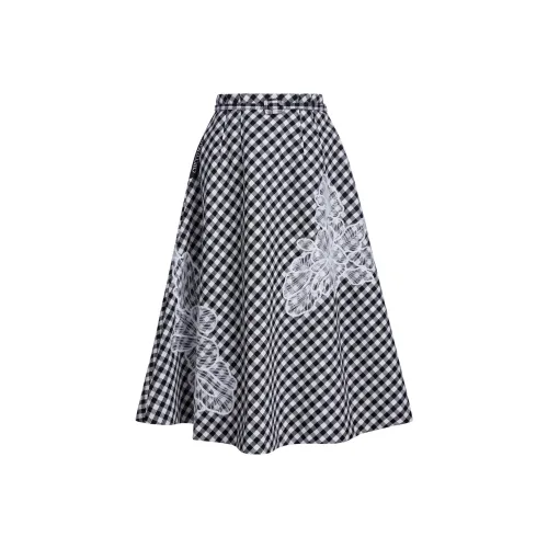 CHICCO MAO Повседневный Длинный Юбка Женские Черный Белый