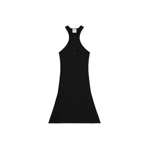COURREGES SS25 Мини Scuba Rib Knit Платье Без рукавов Платье Женское Черный Черный