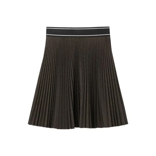 Sandro Повседневные короткие юбки Женские Коричнево-желтые