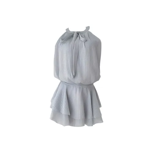 IQC Без рукавов Платье Женское Синий Серый