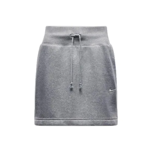Nike Sportswear Phoenix Fleece Повседневные короткие юбки Женские Темно-серый