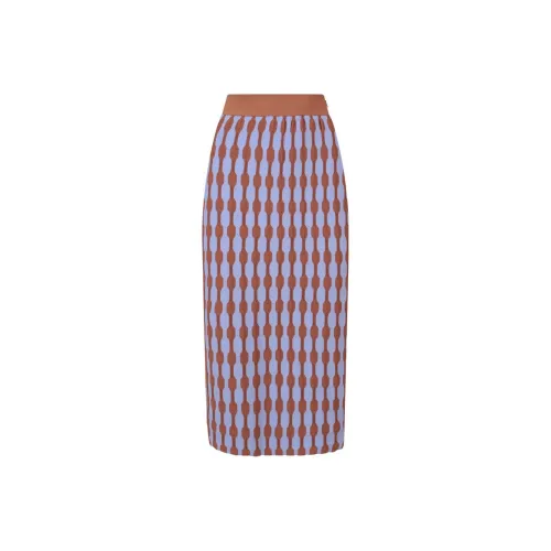 TORY BURCH SS22 Повседневный Длинный Юбка Женские Синий