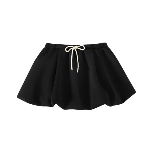 hacikis Повседневные короткие юбки Женские Ласточкин хвост Черный