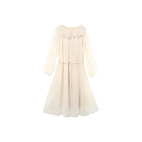 A Paradise For Awakening Длинное платье с длинными рукавами женское цвет экрю