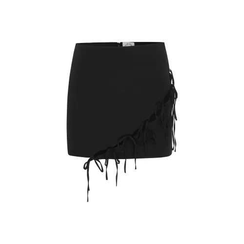 With Jean Черная Женская Повседневная Короткая Юбка