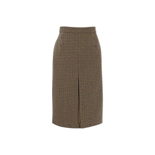 SAINT LAURENT Повседневный Длинный Юбка Женская Бежевая