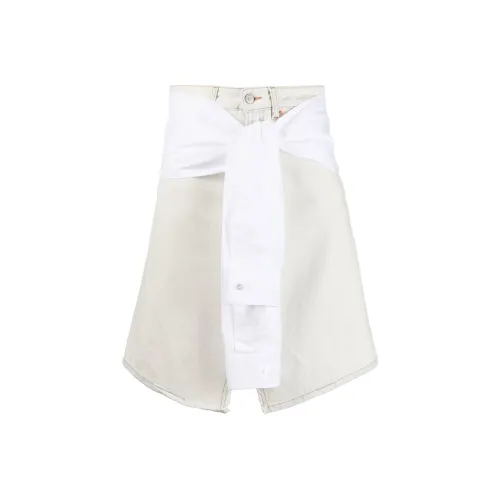 MM6 Maison Margiela совместный бренд Джинсовые короткие юбки Женские Белые