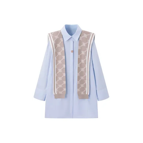 PEACEBIRD Blue Женские Длинные Рукава Платья