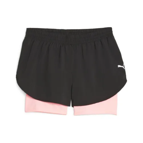 PUMA RUN FAVORITE Ткани вязаные 2IN1 3' Короткий Женские Спортивные шорты Женские Черный
