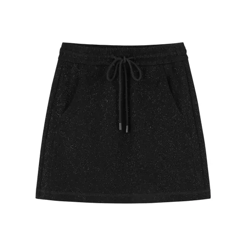 PEACEBIRD Повседневные короткие юбки Женские Черный