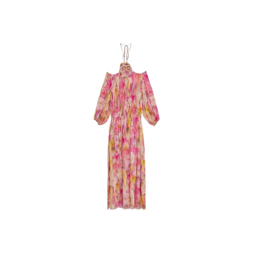 Blumarine Розовые Женские Длинные Платья с Рукавами