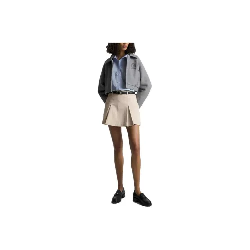 Tommy Hilfiger FW23 Плиссированный Chino Mini Skirt Платья Юбки Повседневные короткие юбки Женские Бежевый