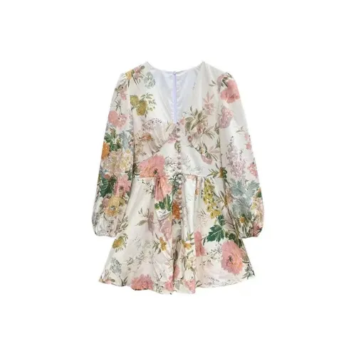 KEAB Длинное платье с длинными рукавами женское многоцветное