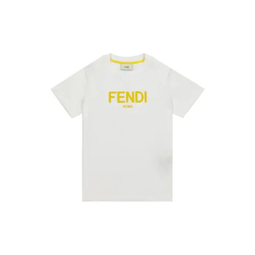 FENDI T-рубашка Детская одежда SS21 Белый Детский