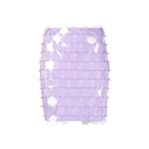 Paco Rabanne Фиолетовые Женские Повседневные Короткие Юбки