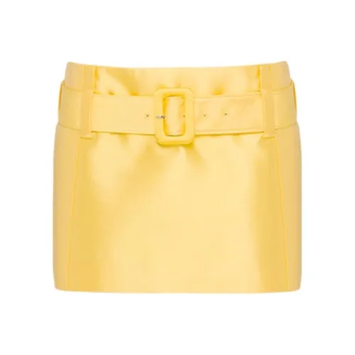 PRADA Желтая Женская Повседневная Короткая Юбка