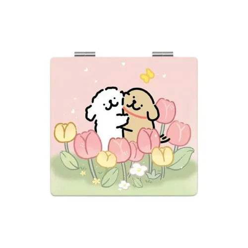 LIANXIANGKE Щенок Мини Портативный Двойной Сложный Зеркало для Студентов Путешествий и Макияжа