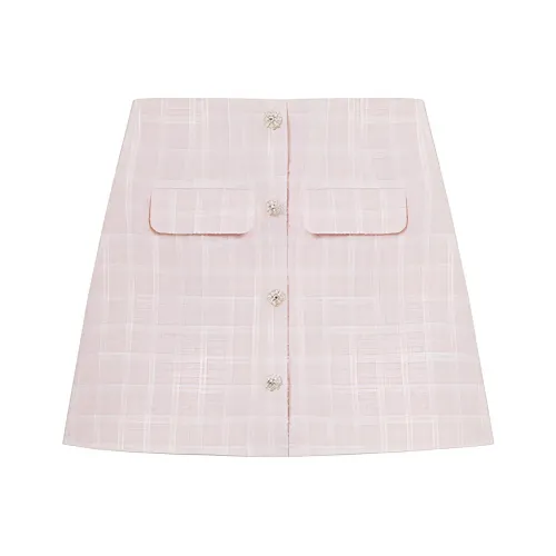 Self Портрет Повседневные короткие юбки Женские Красный And Розовая клетка