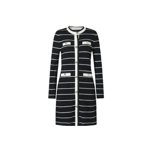 JZ. ANNAKRO Длинное платье с длинным рукавом женское простой дизайн черный цвет