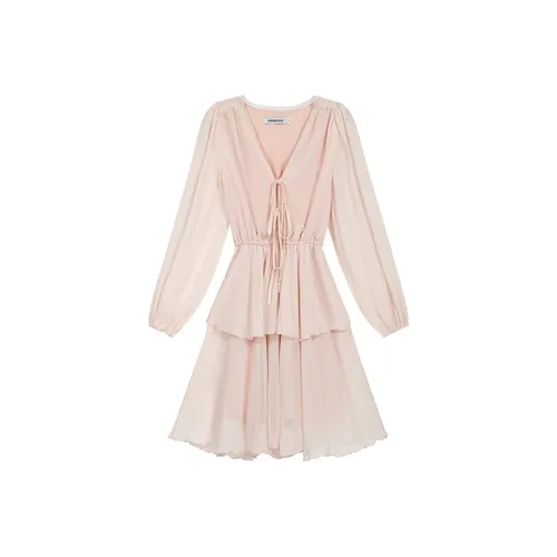 PLANE DRIFT Длинное платье с длинными рукавами женское розовое